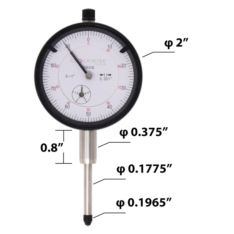 Clockwise Tools Dial Indicator, DICR-0105 0-1 inch - Image 4